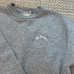 ASOS Be Happy Gray Crewneck Sweatshirt